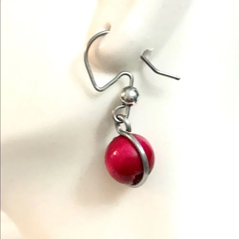 Red beaded earrings